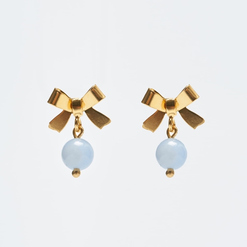 Kolczyki pozłacane BLUE BOW.jpg