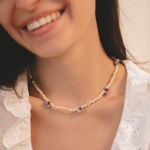 Naszyjnik z kamieni BIG PURPLE CHERRIES